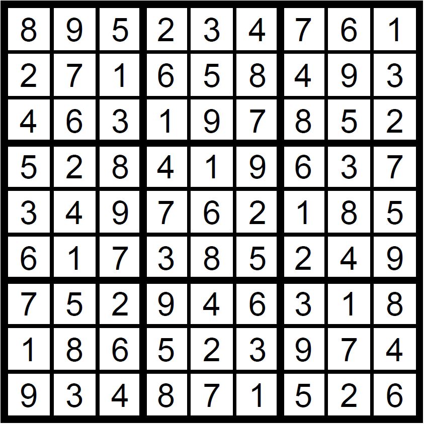 Svar till svår sudoku från Välkommen hem nr 4 2021